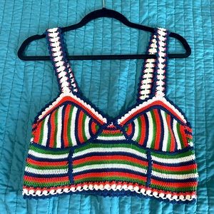 Stylish colorful crochet crop top